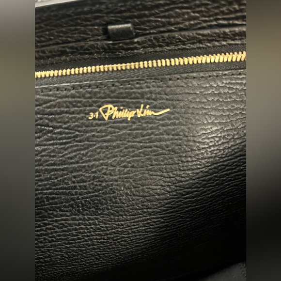 3.1 PHILLIP LIM BLACK TEXTURED CALFSKIN MEDIUM PASHLI SATCHEL - Picture 15 of 16